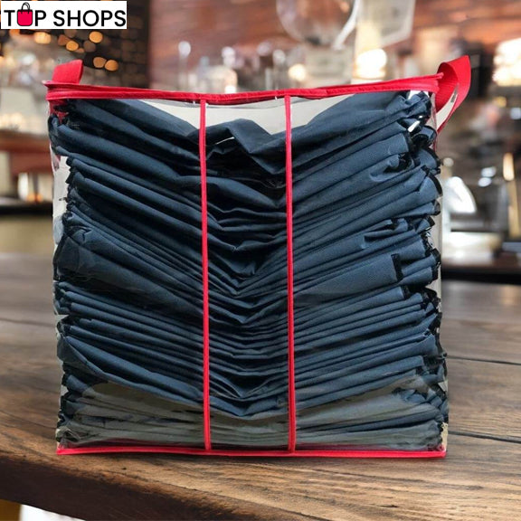Single Piece Transparent Storage Bag (Red)