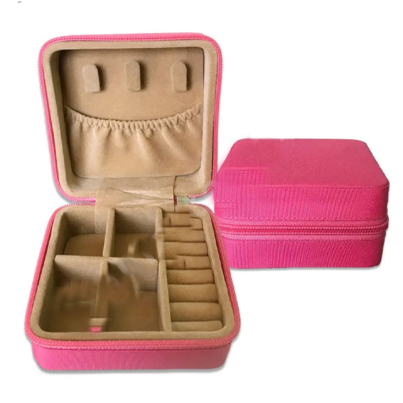 Mini Portable Travel Jewelry Case(Pink)