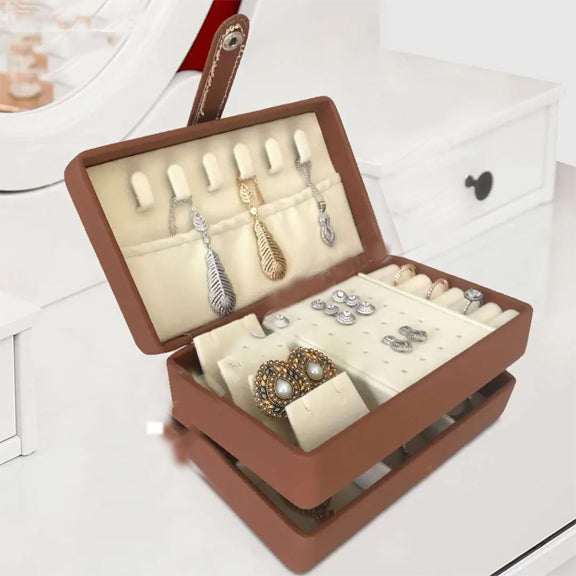2 Layer Portable Travel Jewelry Case