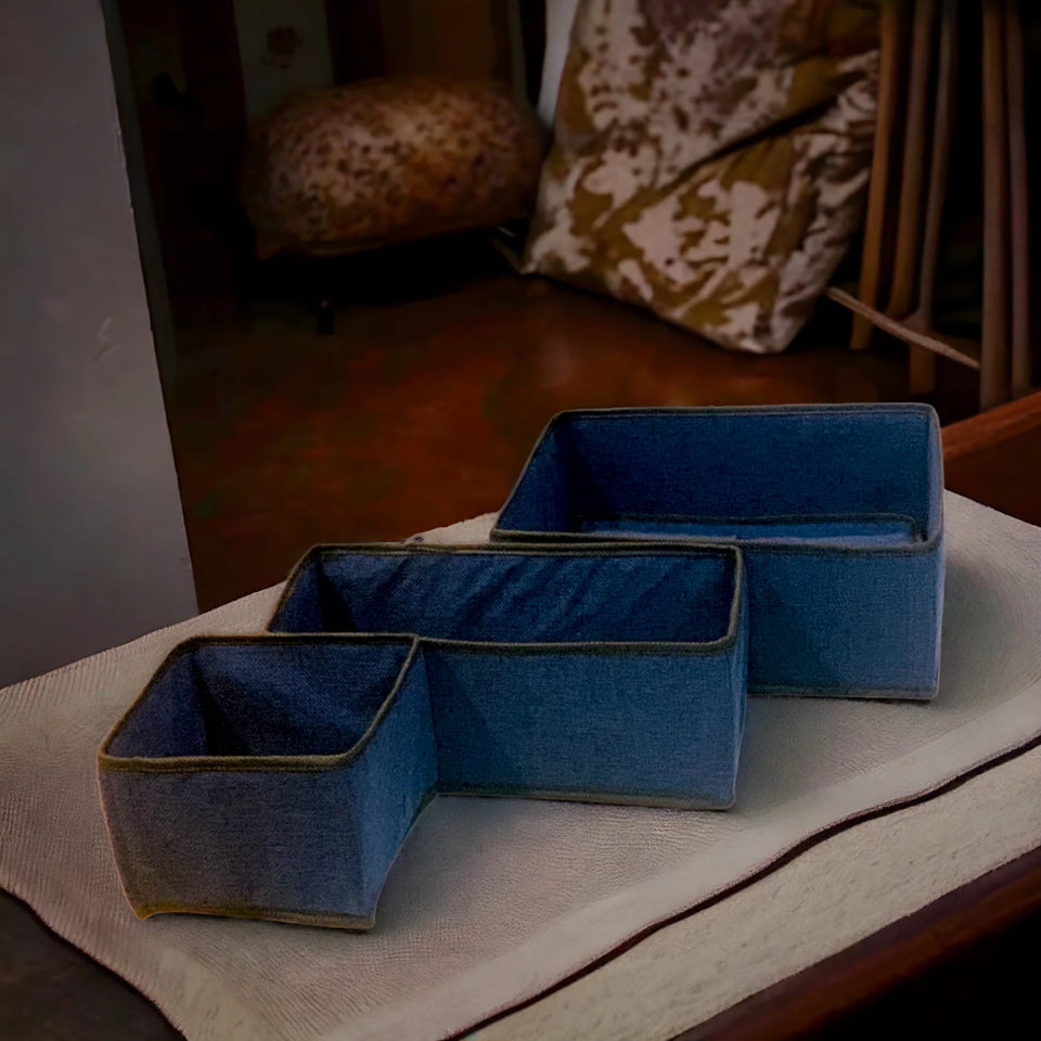 3 Pc jute Fabric Organizer