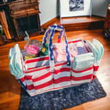 Baby Diaper Caddy Organizer (USA Flag)