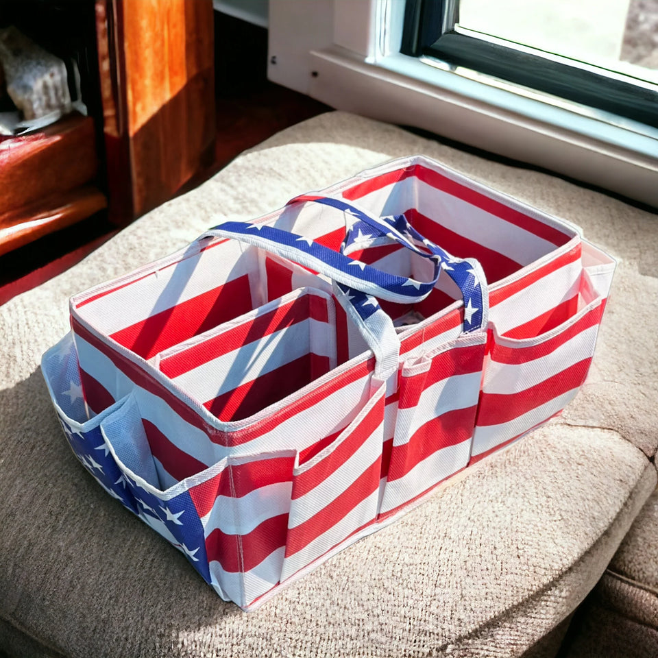 Baby Diaper Caddy Organizer (USA Flag)