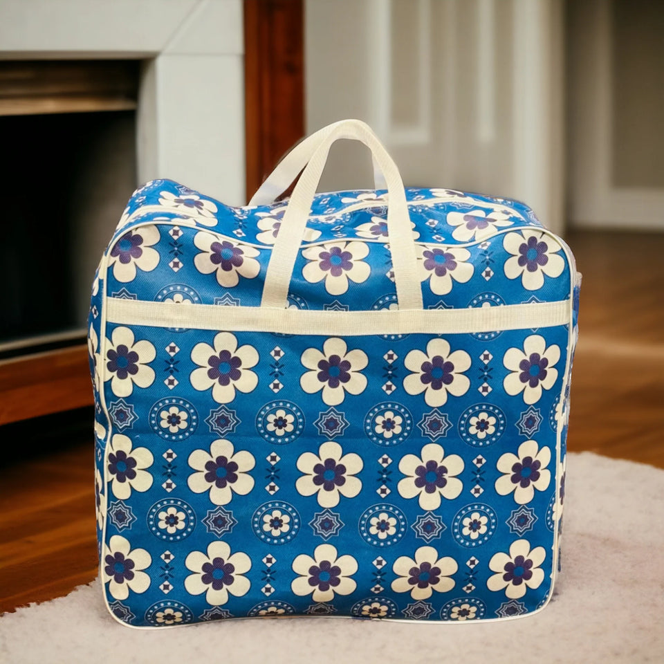 110GSM Non-Woven Luggage Bag (Ajrak Blue)
