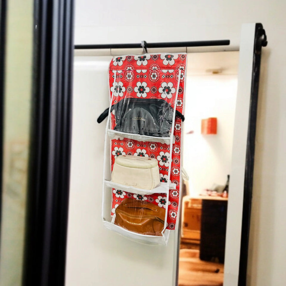 6 slots Bag Holder organizer (Mustard Printed)
