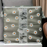 110GSM Cloth Storage Bag 1 Pc (Grey Flower)