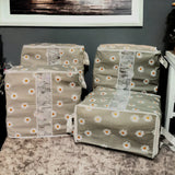 110GSM Cloth Storage Bag 1 Pc (Grey Flower)
