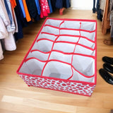 18 Pockets Socks Organizer(Red Polka Dots)