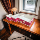 3 Pc Printed Storage Organizer-Pink Flower