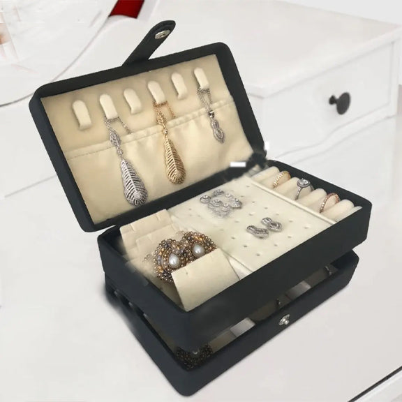 2 Layer Portable Travel Jewelry Case