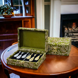 Hand Made Embroidered Jewellery Box-Green